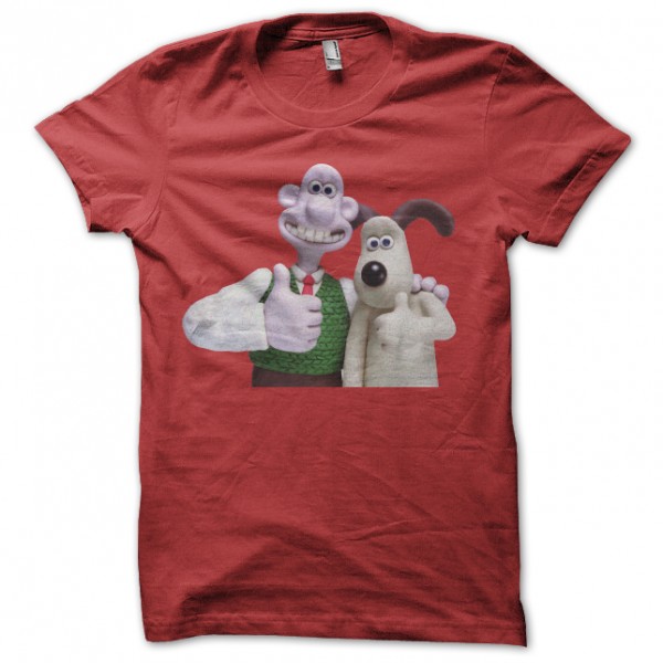 Wallace and Gromit t shirt red