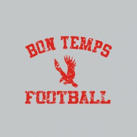 Tee shirt True blood Université bon temps football rouge/gris