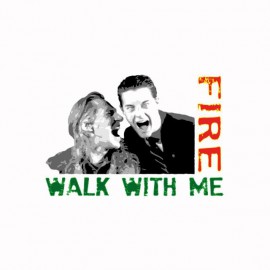 Camiseta Twin Peaks Fire walk with me Bob & Cooper blanco