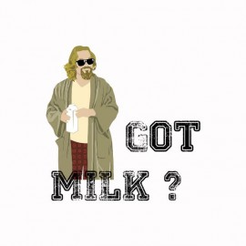 Tee shirt The Big Lebowski got milk blanc