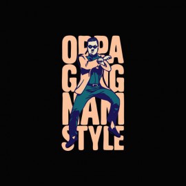 T-shirt  Gangnam Style OPPA 강남 스타일 black