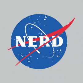 T-shirt nerd parodiy nasa black/gray