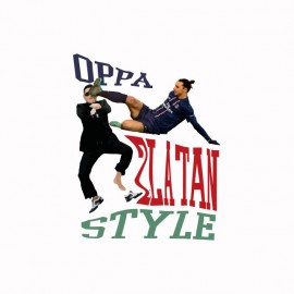 T-shirt OPPA Zlatan Style parody gangnam white