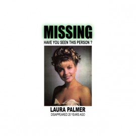 Tee shirt Twin Peaks missing Laura Palmer blanc