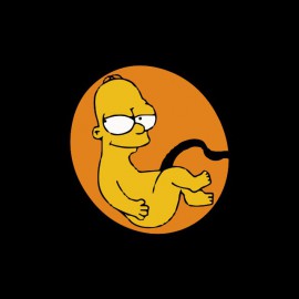 Tee shirt foetus Homer Simpson noir
