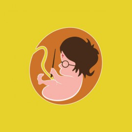 Tee shirt foetus Harry Potter jaune