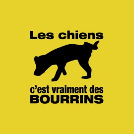 Tee shirt Les chiens c'est vraiment des bourrins jaune