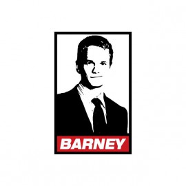 Tee shirt Barney parodie Obey How I Met Your Mother blanc