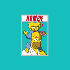 Tee shirt Dexter parodie Homer Simpson turquoise