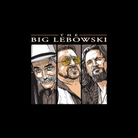 Tee shirt The Big Lebowski triptyque titre noir