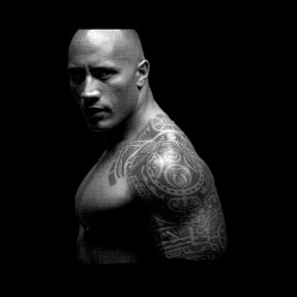 Tee shirt Dwayne Johnson photo en trame noir