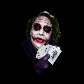 tee shirt le joker play cards noir