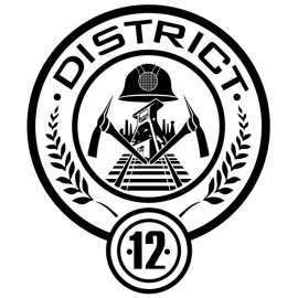 Tee Shirt Hanger Games District 12 white emblem