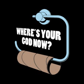 Camiseta ¿Dónde está tu Dios ahora negro anti religión