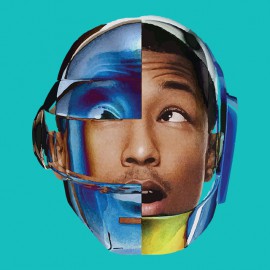 pharrell williams t-shirt with blue daft punk helmet sky