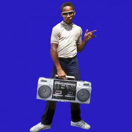 shirt kid ghetto blaster royal blue