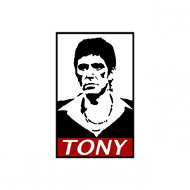 tee shirt tony montana parodie obey blanc