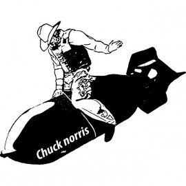 tee shirt Chuck norris the boom blanc