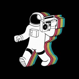 tee shirt astronaut music noir