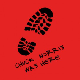 tee shirt chuck norris was here red