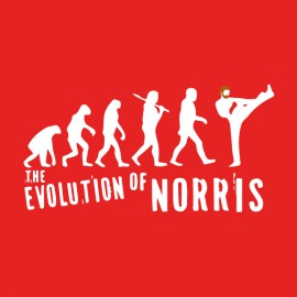 Evolution t-shirt chuck norris red