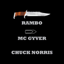 tee shirt chuck norris vs rambo noir