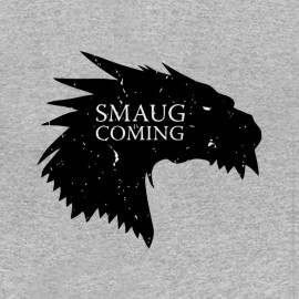 tee shirt smaug is coming gris