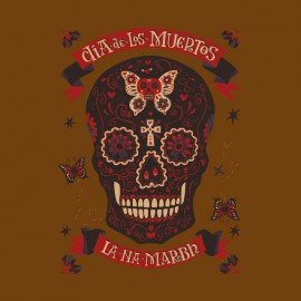 tee shirt dias del muerto marron