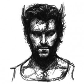 tee shirt Wolverine sketch blanc