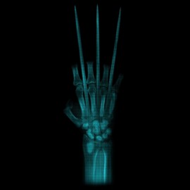 tee shirt claw X-ray noir