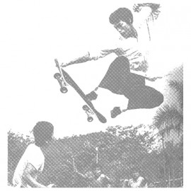 tee shirt bruce lee skateboard blanc