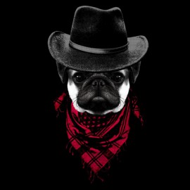 Cowboy shirt black Pug