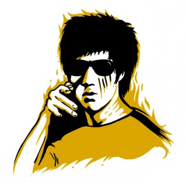 tee shirt bruce lee blanc