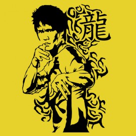 tee shirt bruce lee  jaune