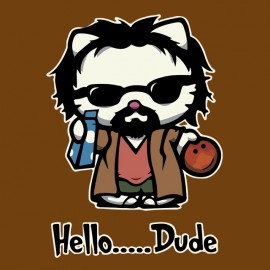 tee shirt hello dude marron