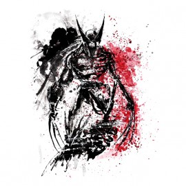 tee shirt wolverine artwork blanc