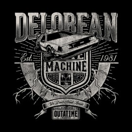 delorean black shirt Machine