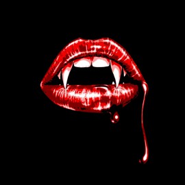 tee shirt vampire lips noir