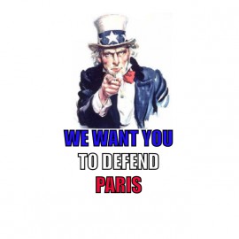 tee shirt we want you to defend white paris