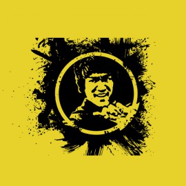 tee shirt bruce lee splash jaune