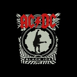 polo acdc rock brodé noir