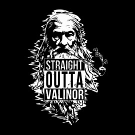 straight outta valinor gandalf t-shirt