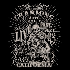 charming bike rally t-shirt