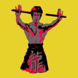 t-shirt bruce lee-nunchaku