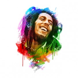 bob marley watercolor t-shirt