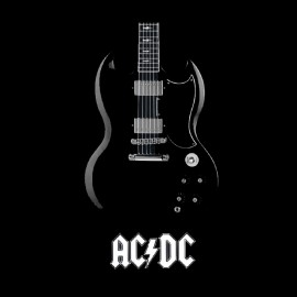 tee shirt acdc guitare groupe