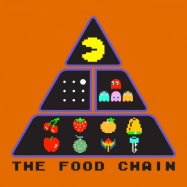t-shirt chain food geek pacman