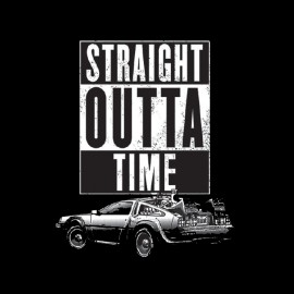 tee shirt straight outta time delorean