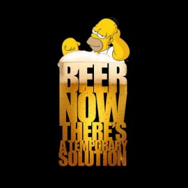 homer simpson t-shirt and beer