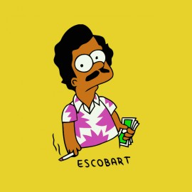 tee shirt bart simpson est pablo escobar